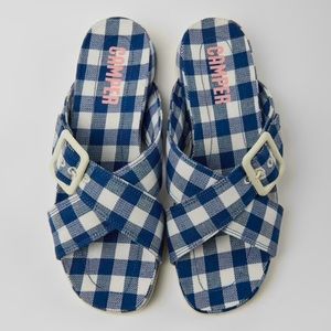 Camper Atonik sandals in blue and white. Size 9. Only worn once!